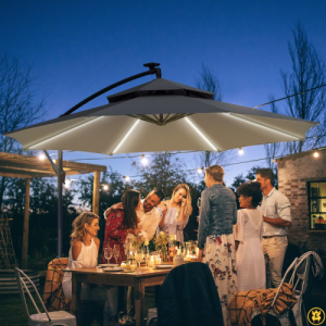 3M CANTILEVER PARASOL WITH LIGHTS